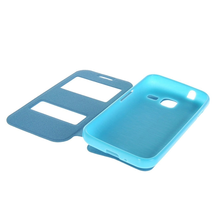 For Galaxy J1 Nxt / J105 Oracle Texture Horizontal Flip TPU + PU Leather Case with Caller ID Window & Holder