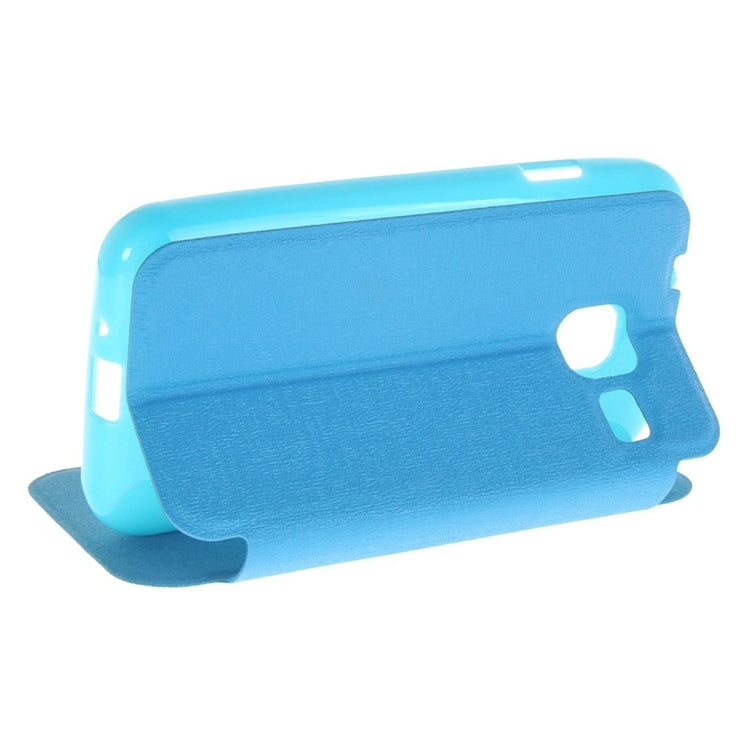 For Galaxy J1 Nxt / J105 Oracle Texture Horizontal Flip TPU + PU Leather Case with Caller ID Window & Holder