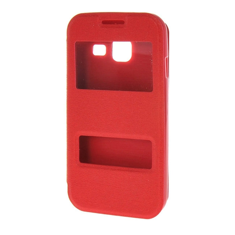 For Galaxy J1 Nxt / J105 Oracle Texture Horizontal Flip TPU + PU Leather Case with Caller ID Window & Holder