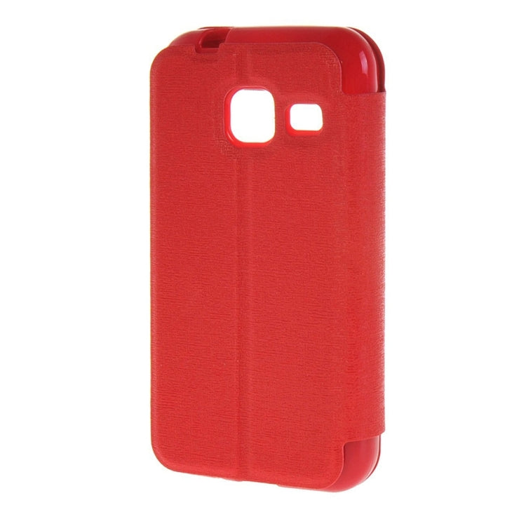 For Galaxy J1 Nxt / J105 Oracle Texture Horizontal Flip TPU + PU Leather Case with Caller ID Window & Holder