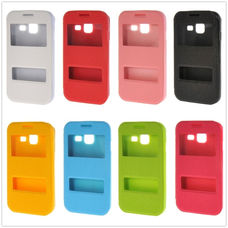 For Galaxy J1 Nxt / J105 Oracle Texture Horizontal Flip TPU + PU Leather Case with Caller ID Window & Holder
