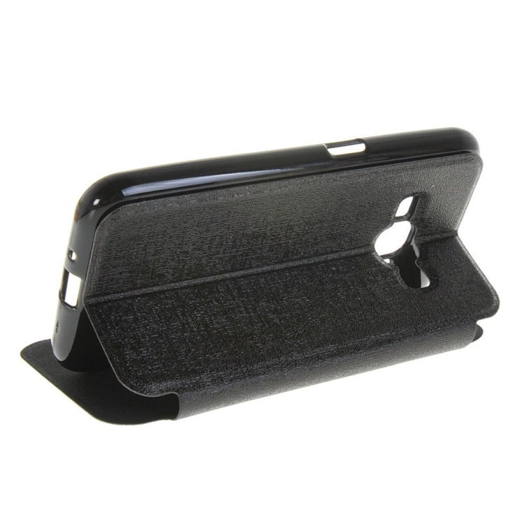 For Galaxy J1 (2016) / J120 Oracle Texture Horizontal Flip TPU + PU Leather Case with Caller ID Window & Holder