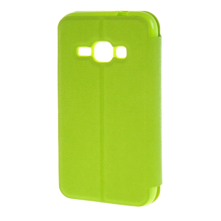 For Galaxy J1 (2016) / J120 Oracle Texture Horizontal Flip TPU + PU Leather Case with Caller ID Window & Holder