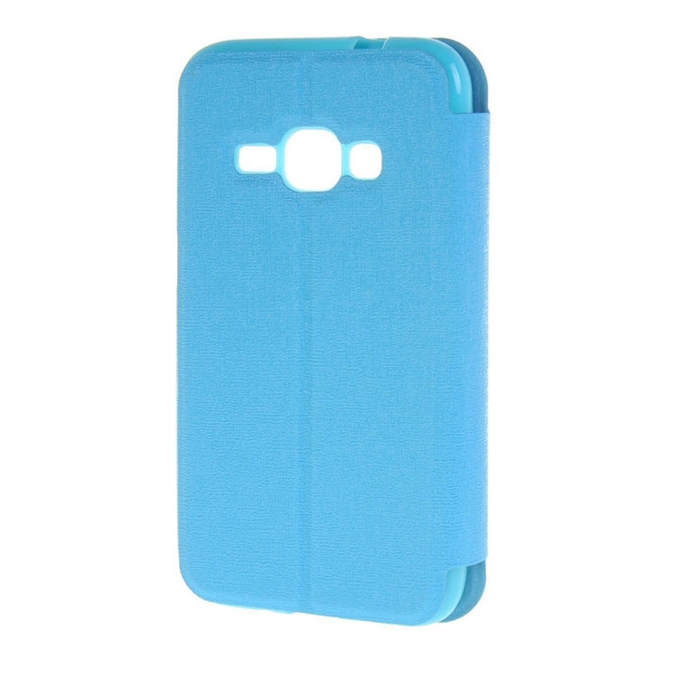 For Galaxy J1 (2016) / J120 Oracle Texture Horizontal Flip TPU + PU Leather Case with Caller ID Window & Holder