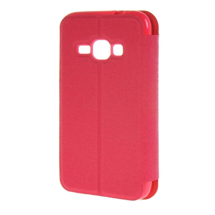 For Galaxy J1 (2016) / J120 Oracle Texture Horizontal Flip TPU + PU Leather Case with Caller ID Window & Holder