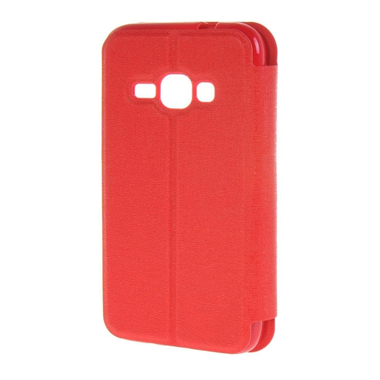 For Galaxy J1 (2016) / J120 Oracle Texture Horizontal Flip TPU + PU Leather Case with Caller ID Window & Holder