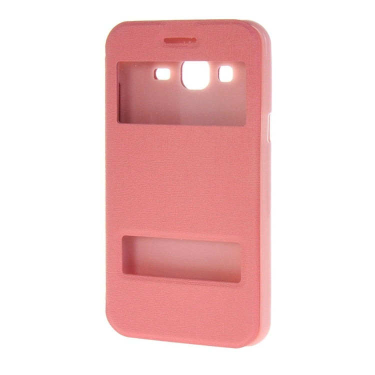 For Galaxy J3 (2016) / J310 Oracle Texture Horizontal Flip TPU + PU Leather Case with Caller ID Window & Holder