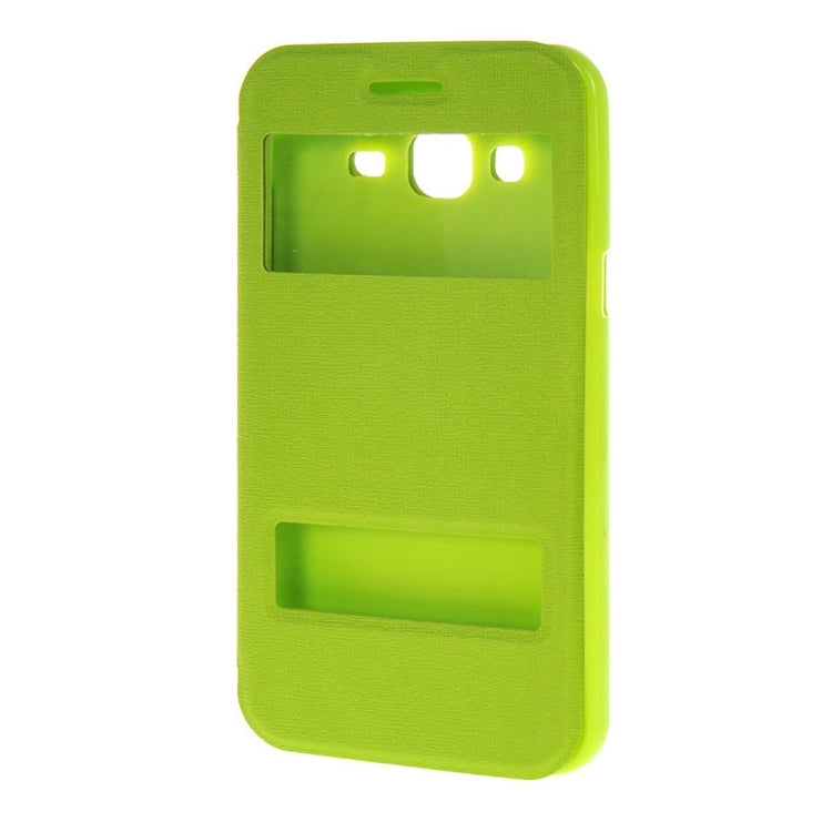 For Galaxy J3 (2016) / J310 Oracle Texture Horizontal Flip TPU + PU Leather Case with Caller ID Window & Holder