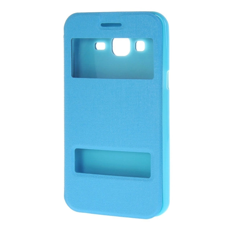 For Galaxy J3 (2016) / J310 Oracle Texture Horizontal Flip TPU + PU Leather Case with Caller ID Window & Holder