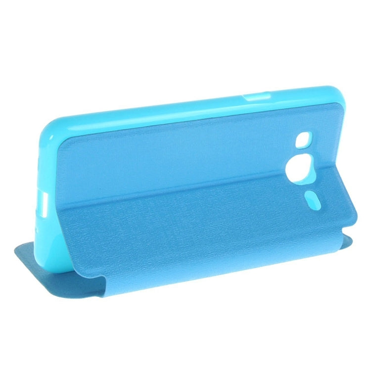 For Galaxy J3 (2016) / J310 Oracle Texture Horizontal Flip TPU + PU Leather Case with Caller ID Window & Holder