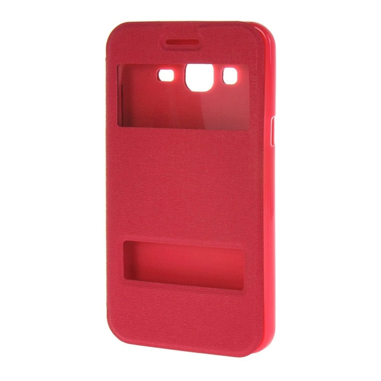 For Galaxy J3 (2016) / J310 Oracle Texture Horizontal Flip TPU + PU Leather Case with Caller ID Window & Holder
