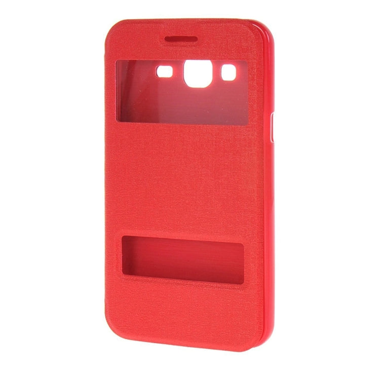 For Galaxy J3 (2016) / J310 Oracle Texture Horizontal Flip TPU + PU Leather Case with Caller ID Window & Holder