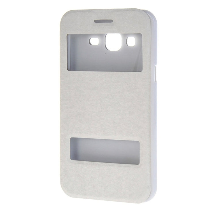 For Galaxy J3 (2016) / J310 Oracle Texture Horizontal Flip TPU + PU Leather Case with Caller ID Window & Holder
