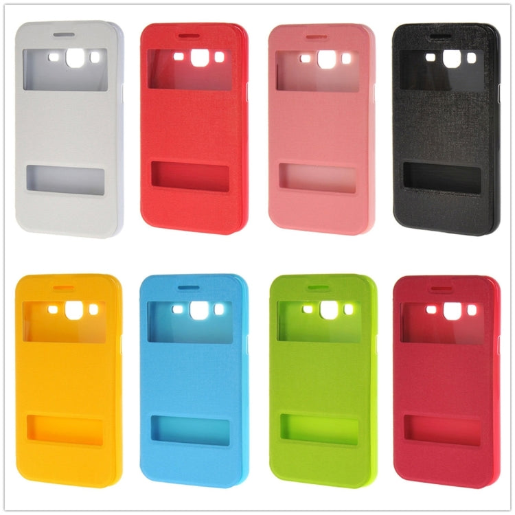 For Galaxy J3 (2016) / J310 Oracle Texture Horizontal Flip TPU + PU Leather Case with Caller ID Window & Holder