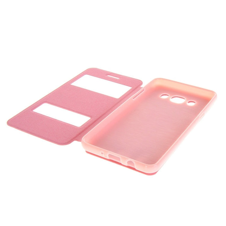 For Galaxy J5 (2016) / J510 Oracle Texture Horizontal Flip TPU + PU Leather Case with Caller ID Window & Holder