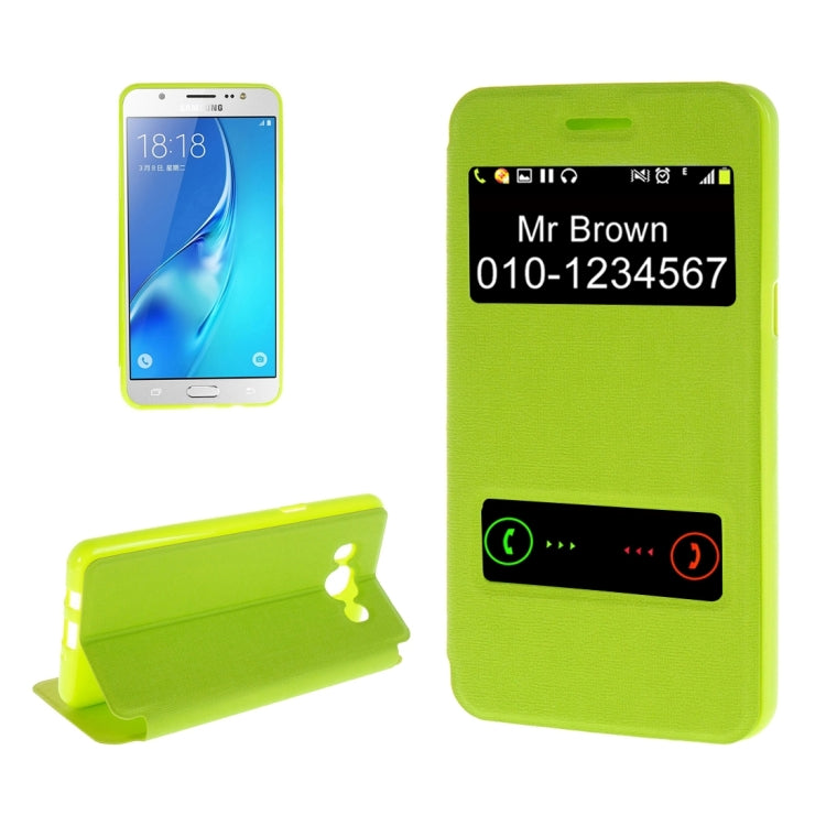 For Galaxy J5 (2016) / J510 Oracle Texture Horizontal Flip TPU + PU Leather Case with Caller ID Window & Holder