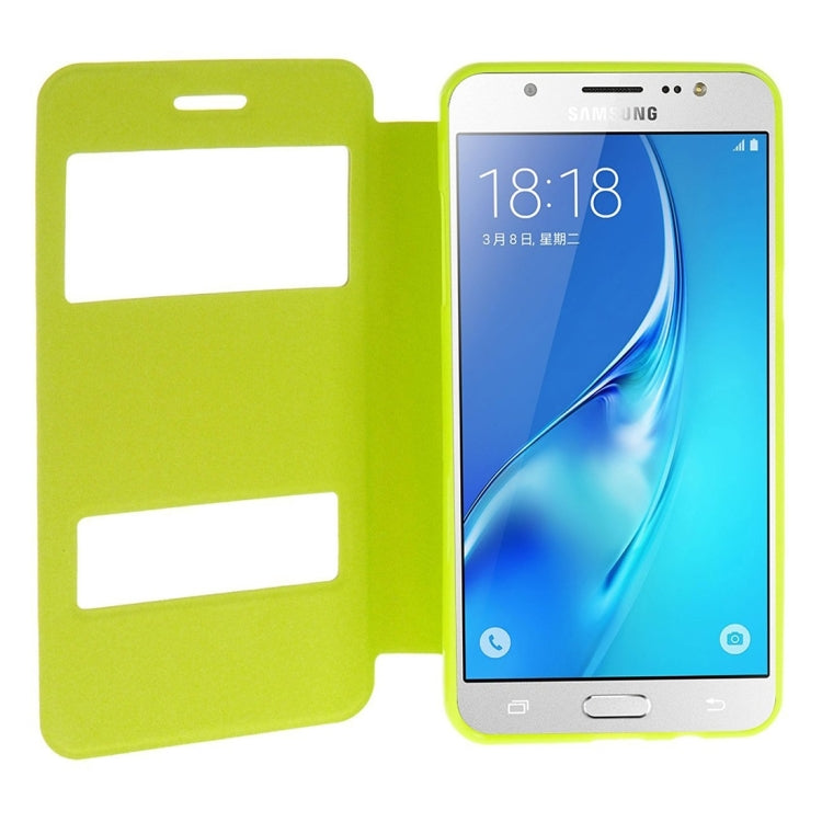 For Galaxy J5 (2016) / J510 Oracle Texture Horizontal Flip TPU + PU Leather Case with Caller ID Window & Holder