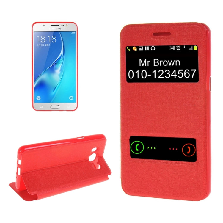 For Galaxy J5 (2016) / J510 Oracle Texture Horizontal Flip TPU + PU Leather Case with Caller ID Window & Holder