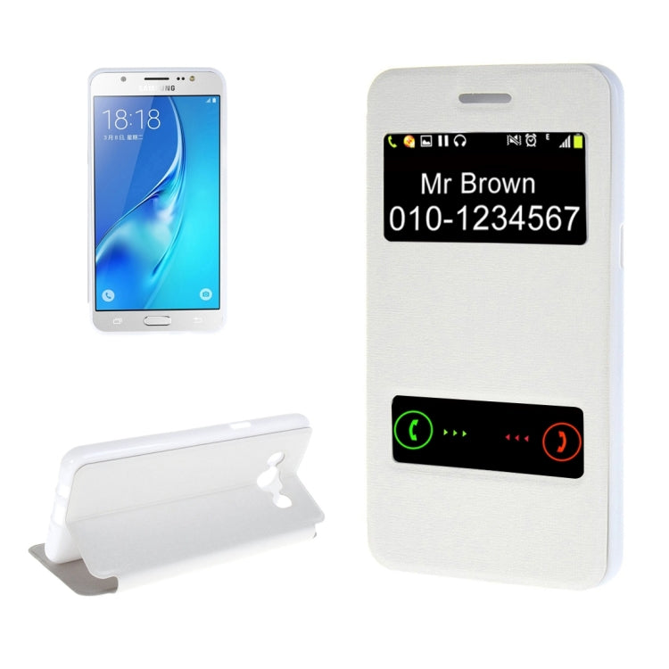 For Galaxy J5 (2016) / J510 Oracle Texture Horizontal Flip TPU + PU Leather Case with Caller ID Window & Holder