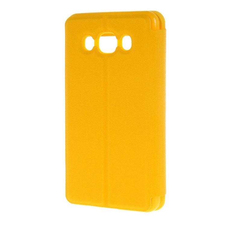 For Galaxy J5 (2016) / J510 Oracle Texture Horizontal Flip TPU + PU Leather Case with Caller ID Window & Holder