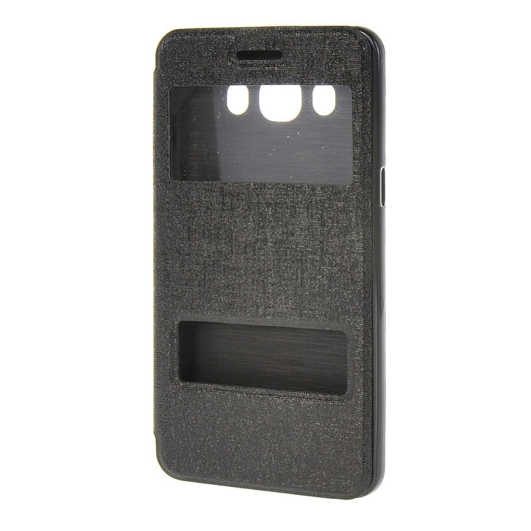 For Galaxy J7 (2016) / J710 Oracle Texture Horizontal Flip TPU + PU Leather Case with Caller ID Window & Holder