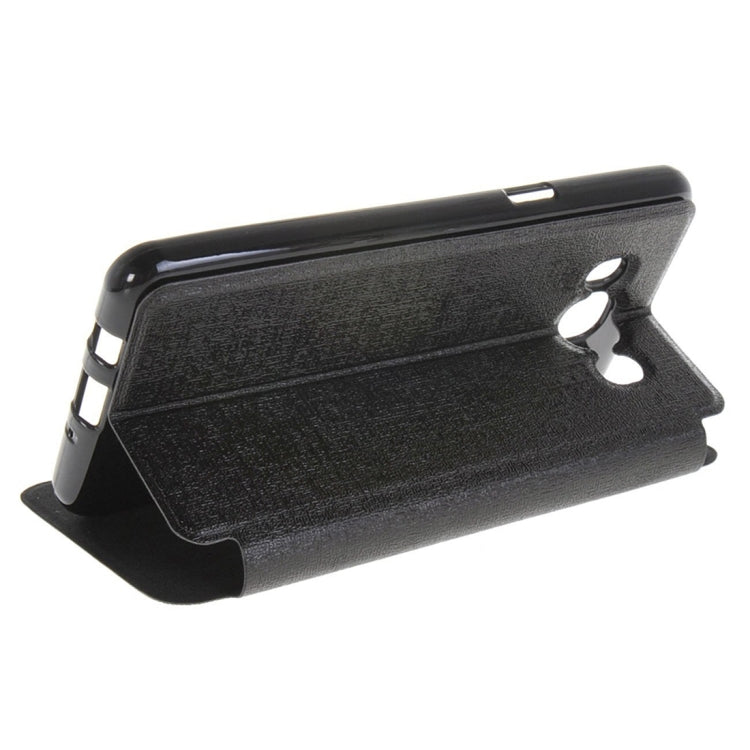 For Galaxy J7 (2016) / J710 Oracle Texture Horizontal Flip TPU + PU Leather Case with Caller ID Window & Holder