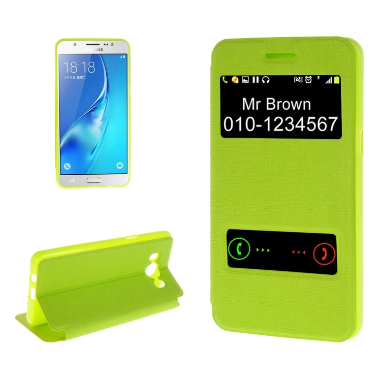 For Galaxy J7 (2016) / J710 Oracle Texture Horizontal Flip TPU + PU Leather Case with Caller ID Window & Holder