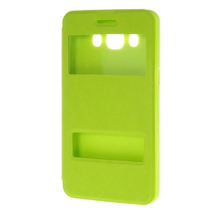 For Galaxy J7 (2016) / J710 Oracle Texture Horizontal Flip TPU + PU Leather Case with Caller ID Window & Holder