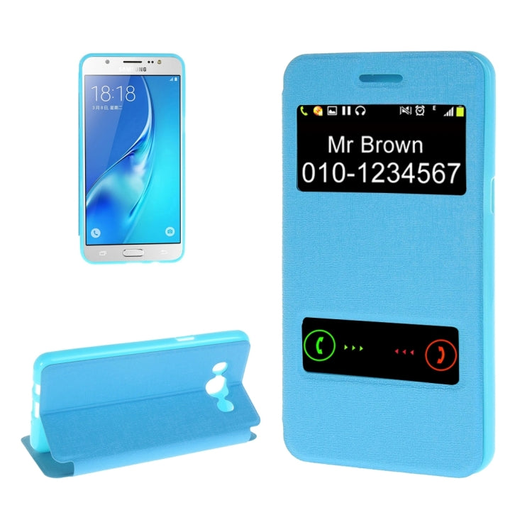 For Galaxy J7 (2016) / J710 Oracle Texture Horizontal Flip TPU + PU Leather Case with Caller ID Window & Holder
