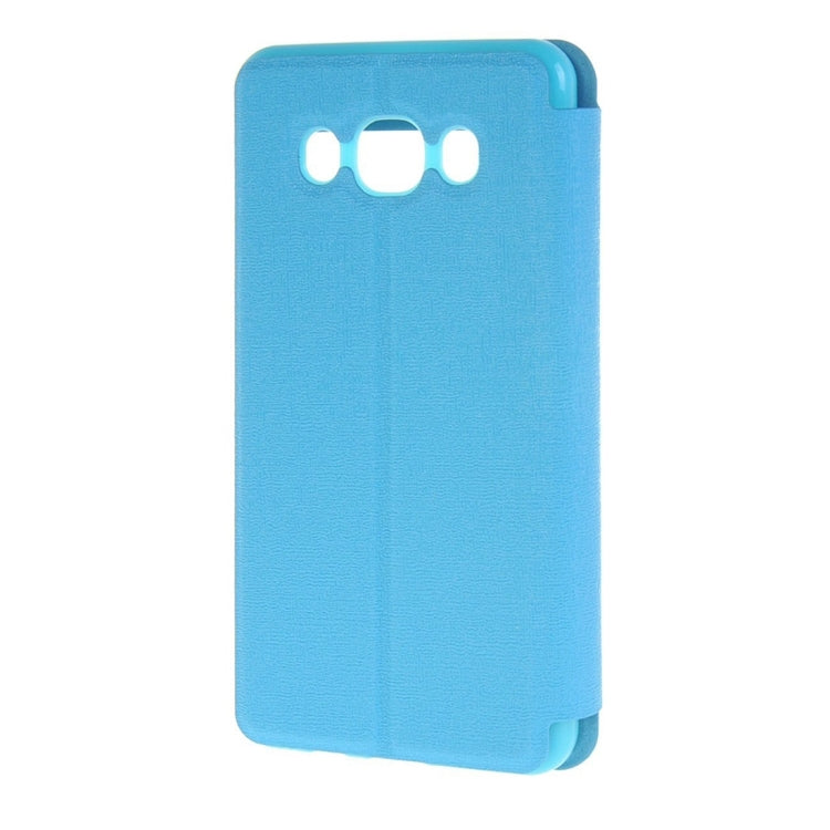 For Galaxy J7 (2016) / J710 Oracle Texture Horizontal Flip TPU + PU Leather Case with Caller ID Window & Holder