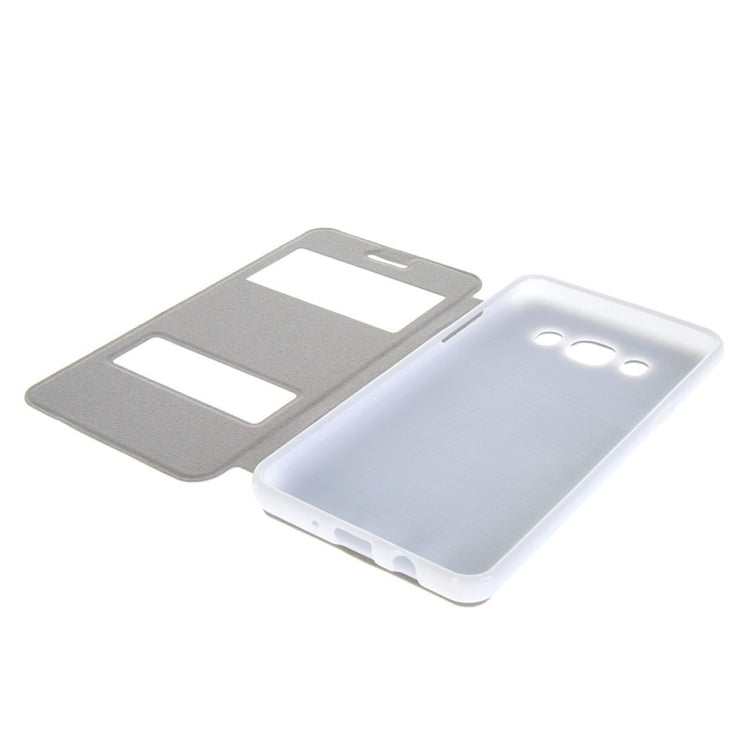 For Galaxy J7 (2016) / J710 Oracle Texture Horizontal Flip TPU + PU Leather Case with Caller ID Window & Holder