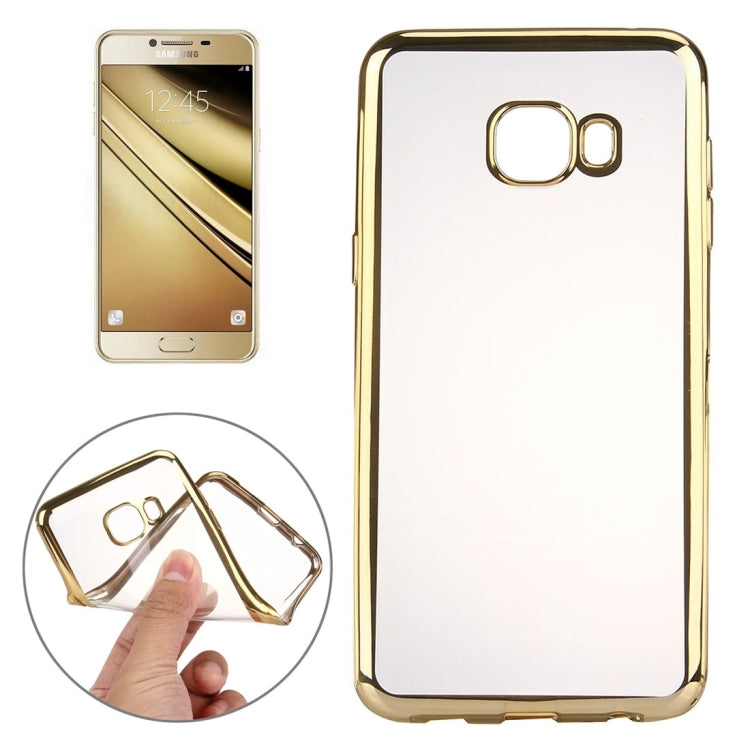 For Galaxy C5 / C500 Electroplating Transparent Soft TPU Protective Cover Case