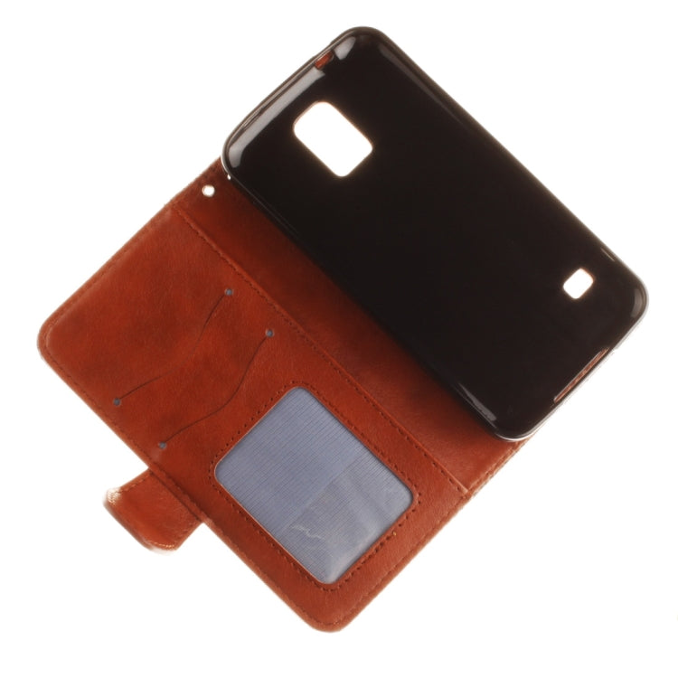 For Galaxy S5 / G900 Embossed Floral Pattern Horizontal Flip Leather Case with Card Slots & Holder & Lanyard