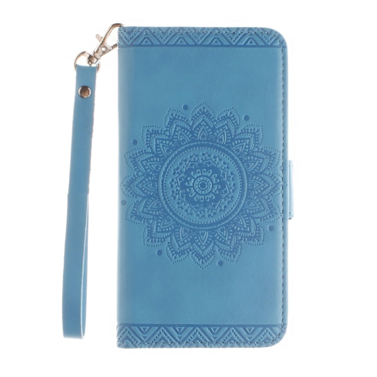 For Galaxy J3 (2016) / J310 Embossed Floral Pattern Horizontal Flip Leather Case with Card Slots & Holder & Lanyard