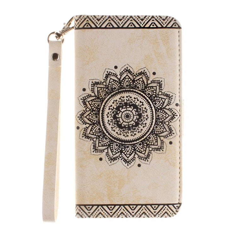 For Galaxy J3 (2016) / J310 Embossed Floral Pattern Horizontal Flip Leather Case with Card Slots & Holder & Lanyard