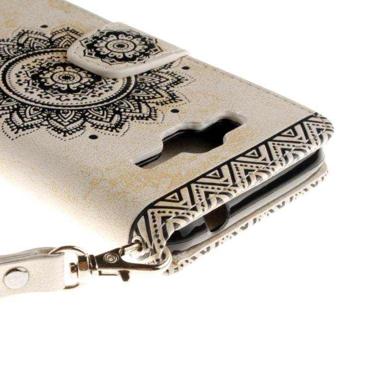 For Galaxy J3 (2016) / J310 Embossed Floral Pattern Horizontal Flip Leather Case with Card Slots & Holder & Lanyard