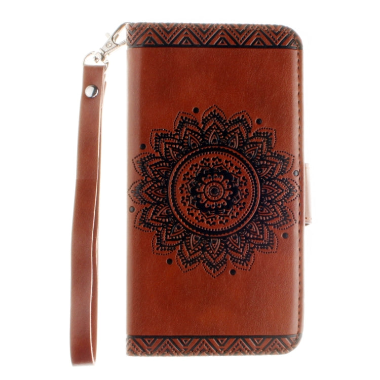 For Galaxy J3 (2016) / J310 Embossed Floral Pattern Horizontal Flip Leather Case with Card Slots & Holder & Lanyard