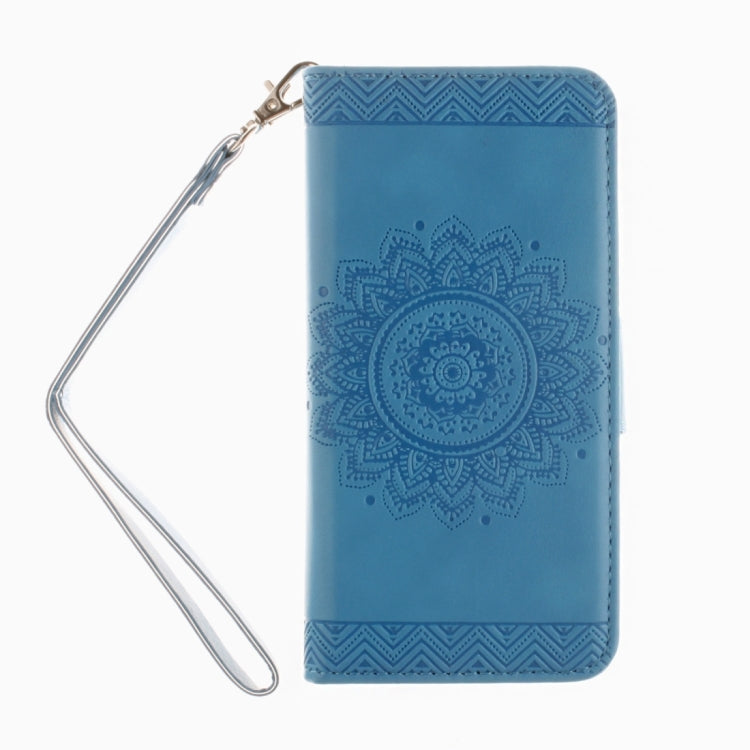 For Galaxy S7 Edge / G935 Embossed Floral Pattern Horizontal Flip Leather Case with Card Slots & Holder & Lanyard