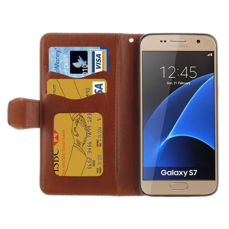 For Galaxy S7 / G930 Embossed Floral Pattern Horizontal Flip Leather Case with Card Slots & Holder & Lanyard