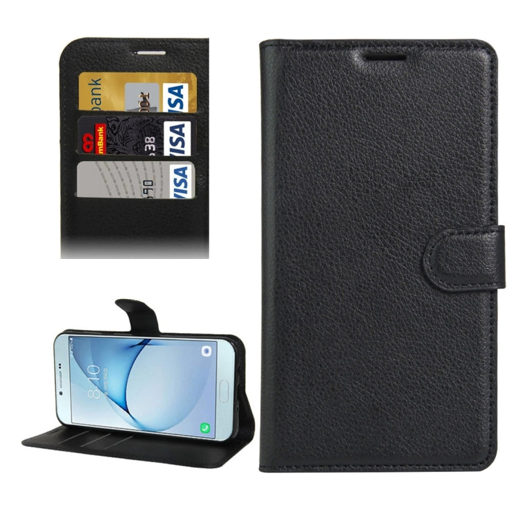 For Galaxy A8(2016) / A810 Litchi Texture Horizontal Flip PU Leather Case with Holder & Card Slots & Wallet