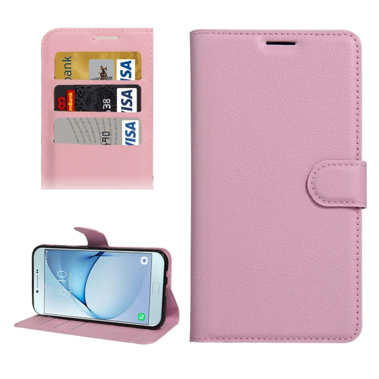 For Galaxy A8(2016) / A810 Litchi Texture Horizontal Flip PU Leather Case with Holder & Card Slots & Wallet