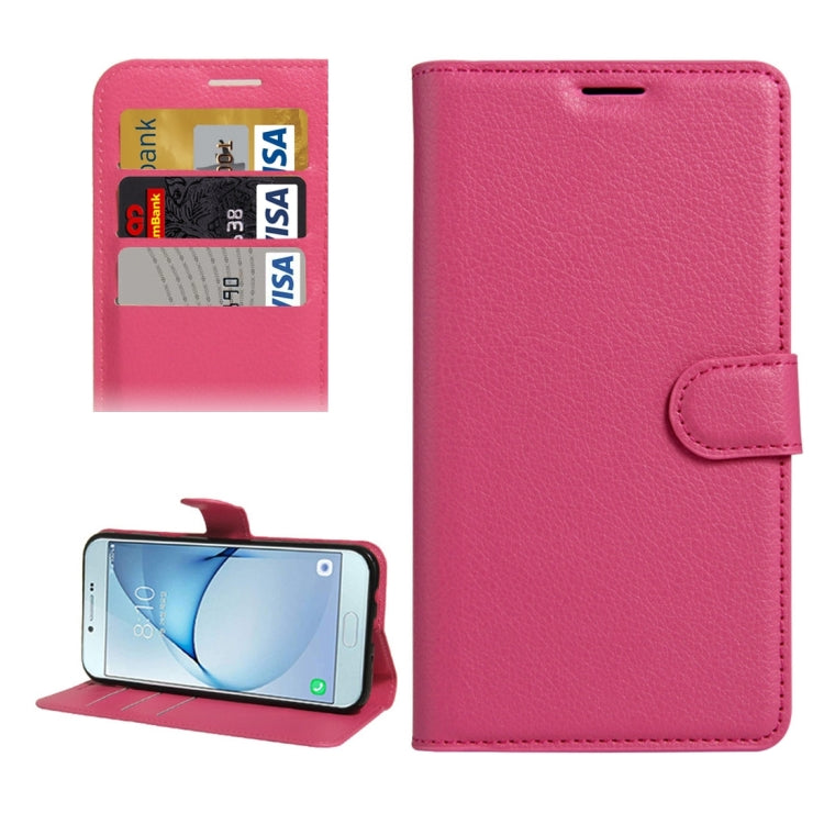 For Galaxy A8(2016) / A810 Litchi Texture Horizontal Flip PU Leather Case with Holder & Card Slots & Wallet