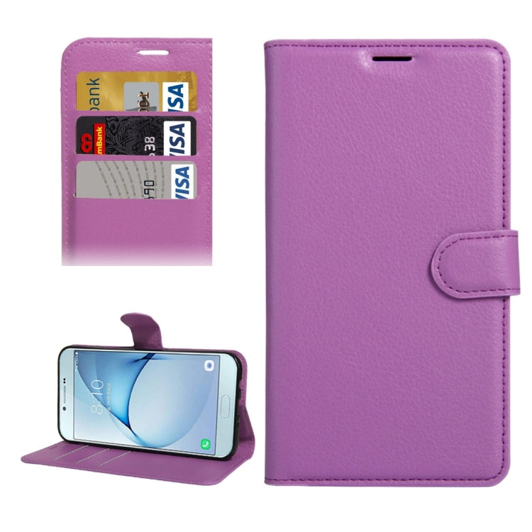 For Galaxy A8(2016) / A810 Litchi Texture Horizontal Flip PU Leather Case with Holder & Card Slots & Wallet