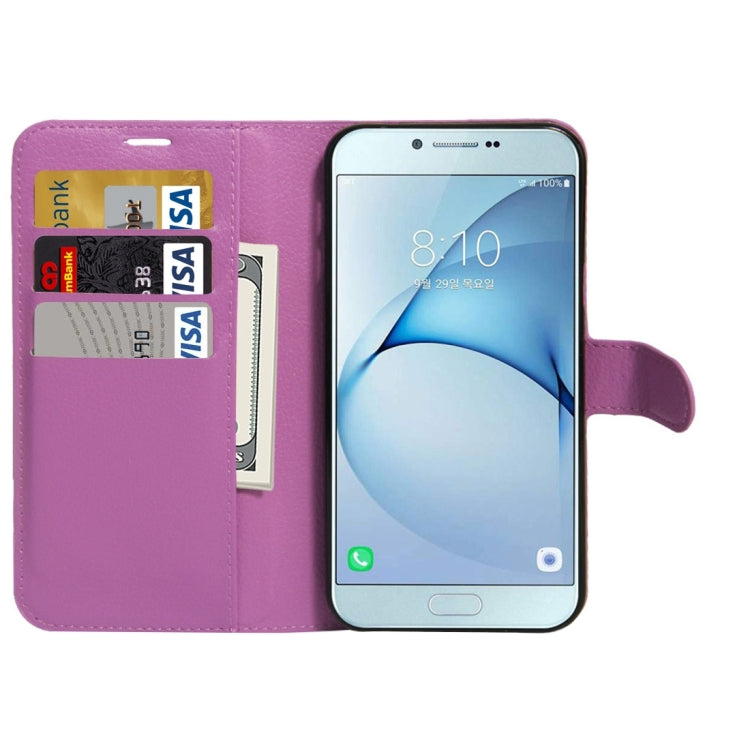 For Galaxy A8(2016) / A810 Litchi Texture Horizontal Flip PU Leather Case with Holder & Card Slots & Wallet