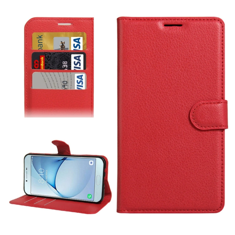 For Galaxy A8(2016) / A810 Litchi Texture Horizontal Flip PU Leather Case with Holder & Card Slots & Wallet