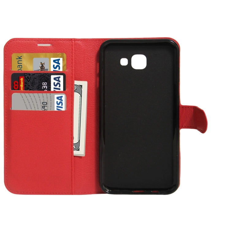 For Galaxy A8(2016) / A810 Litchi Texture Horizontal Flip PU Leather Case with Holder & Card Slots & Wallet