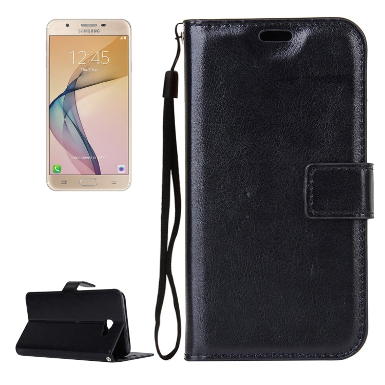 For Galaxy J7 Prime Crazy Horse Texture Horizontal Flip PU Leather Case with Holder & Card Slots & Wallet & Photo Frame & Lanyard