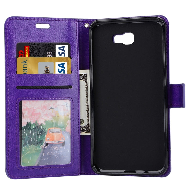 For Galaxy J7 Prime Crazy Horse Texture Horizontal Flip PU Leather Case with Holder & Card Slots & Wallet & Photo Frame & Lanyard