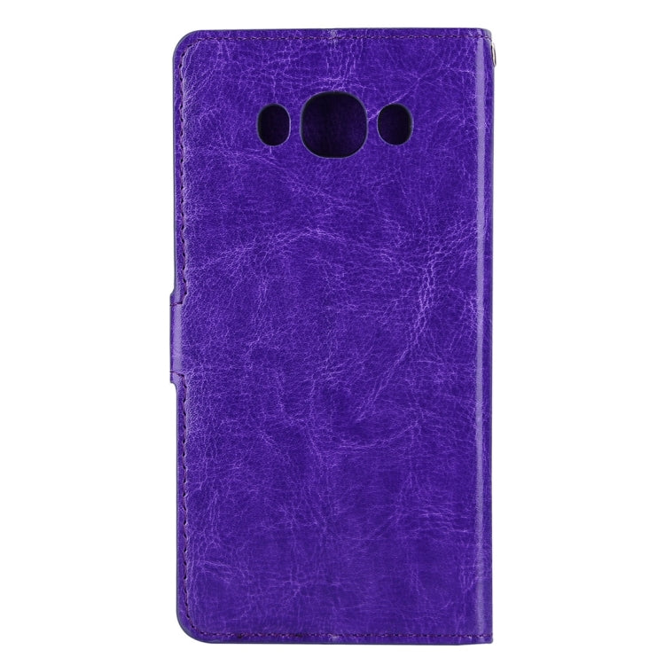 For Galaxy J7 (2016) / J710 Crazy Horse Texture Horizontal Flip PU Leather Case with Holder & Card Slots & Wallet & Photo Frame & Lanyard