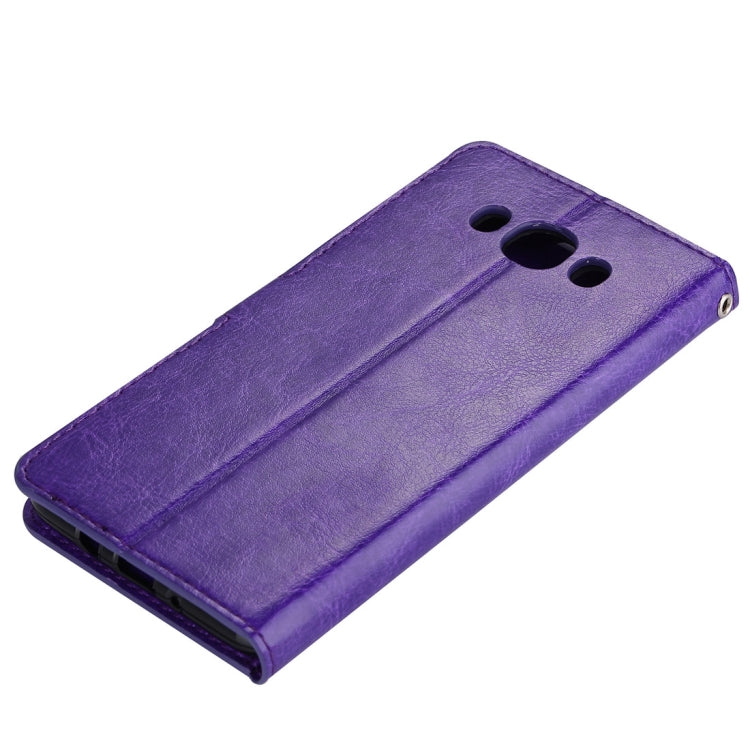 For Galaxy J7 (2016) / J710 Crazy Horse Texture Horizontal Flip PU Leather Case with Holder & Card Slots & Wallet & Photo Frame & Lanyard